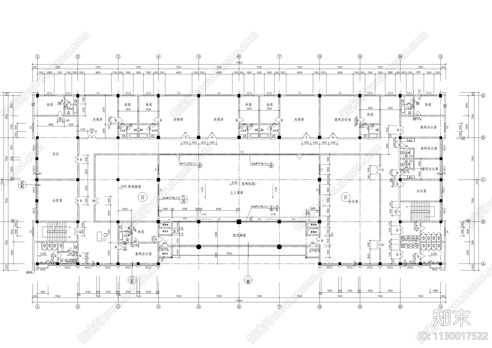办公综合用房建筑施工图下载【ID:1130017522】