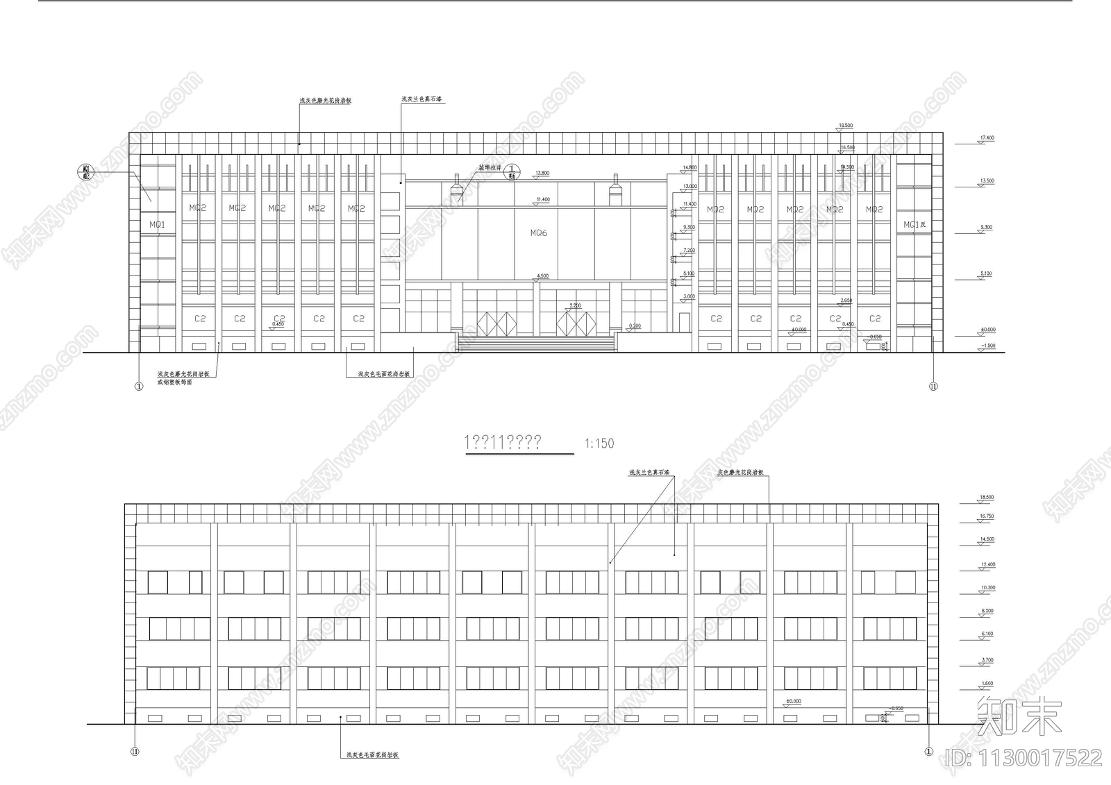 办公综合用房建筑cad施工图下载【ID:1130017522】