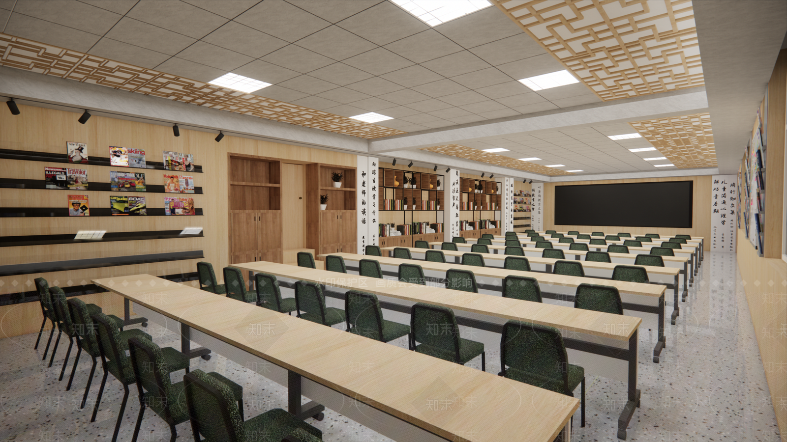 新中式阅读室SU模型下载【ID:1127426930】