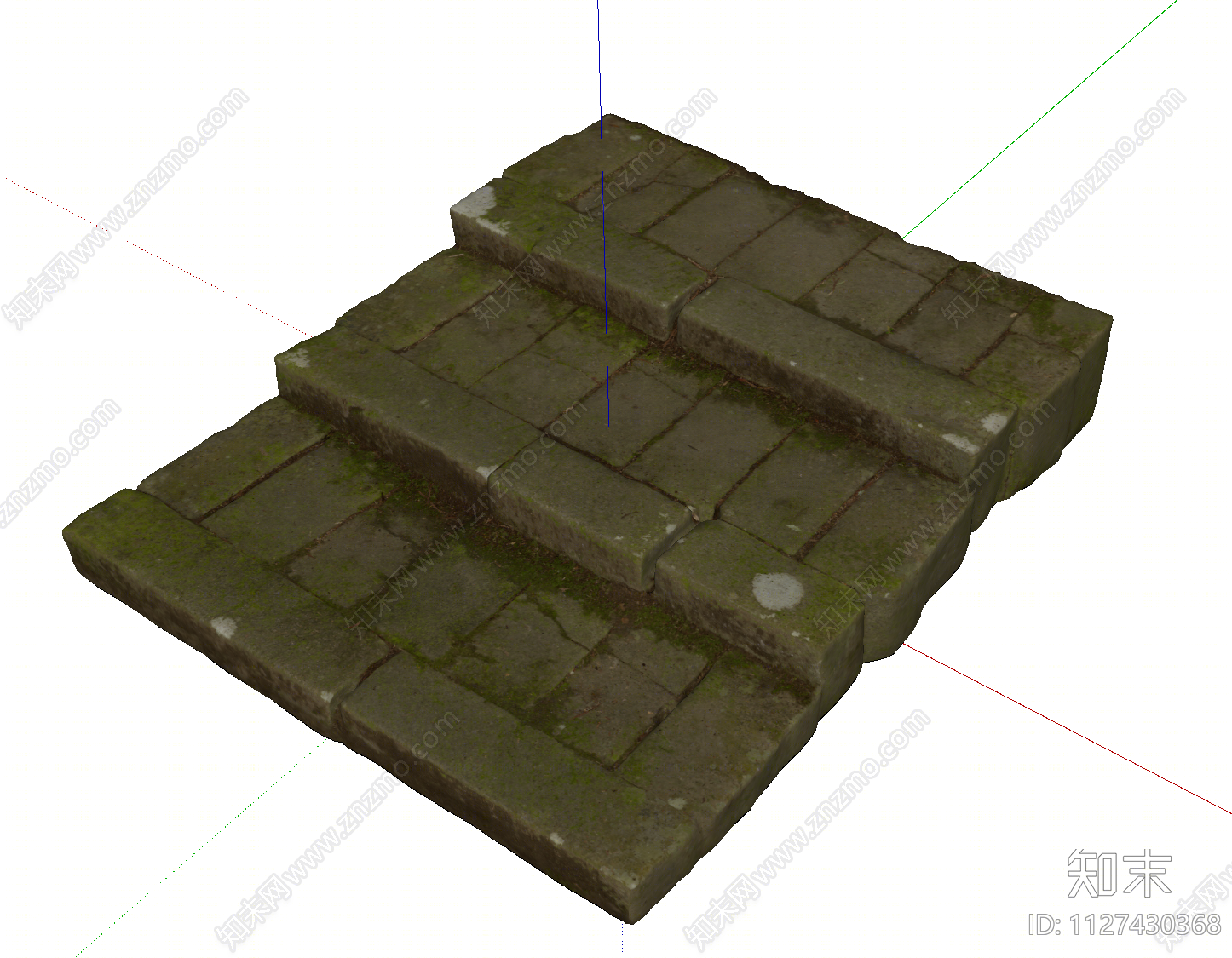 现代石头梯步SU模型下载【ID:1127430368】