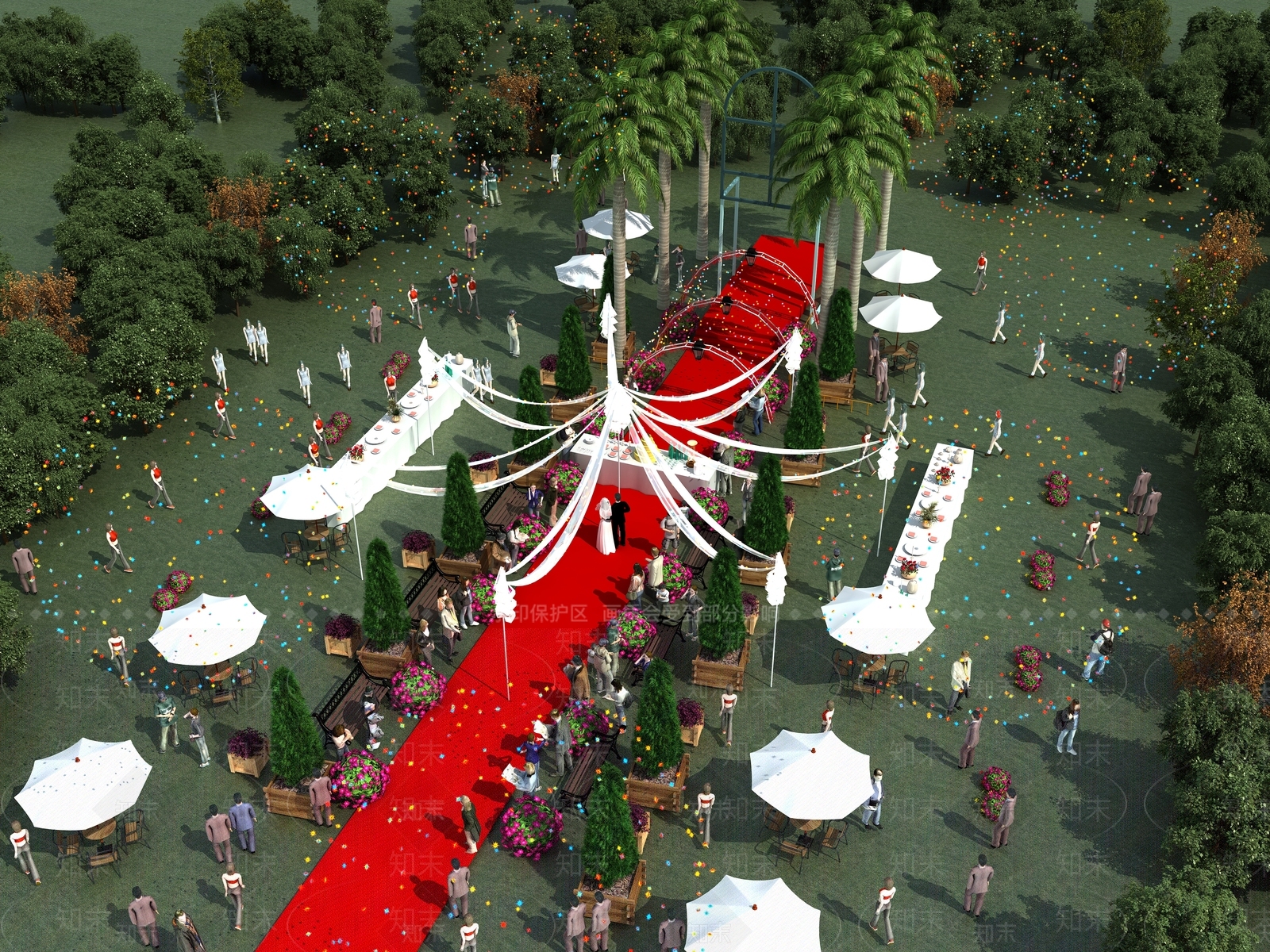 现代婚礼现场3D模型下载【ID:1127436314】