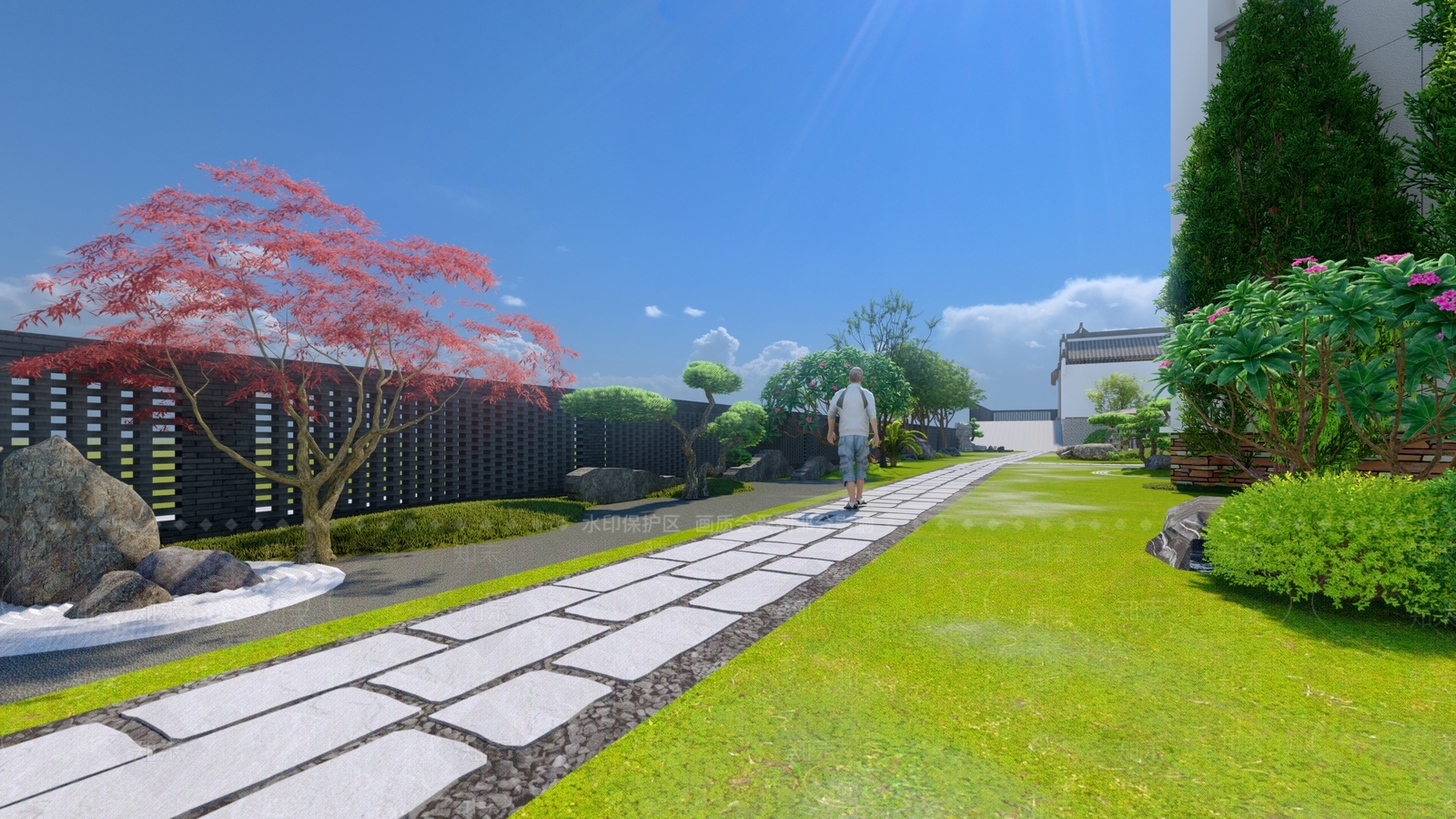 现代庭院SU模型下载【ID:1127436788】