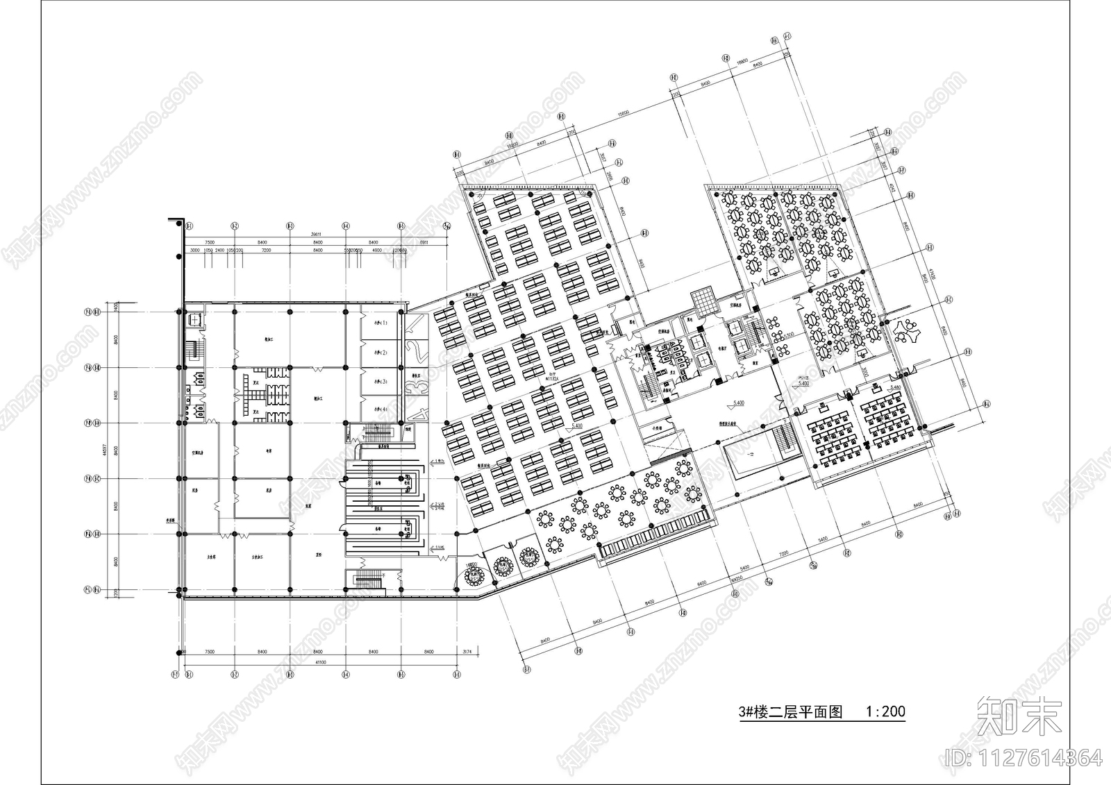 杭州办公空间平面图cad施工图下载【ID:1127614364】