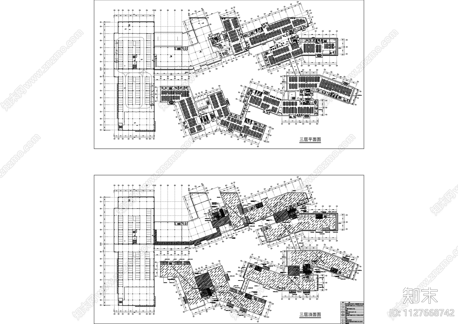 总部办公综合体平面图cad施工图下载【ID:1127668742】