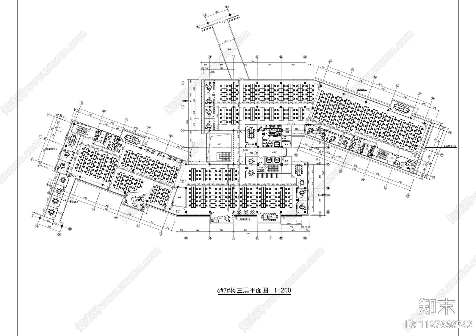 总部办公综合体平面图施工图下载【ID:1127668742】
