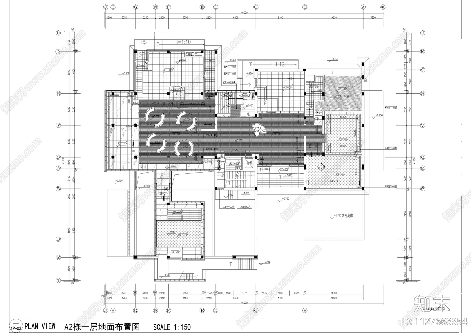 成都青羊区办公楼平面图cad施工图下载【ID:1127668354】