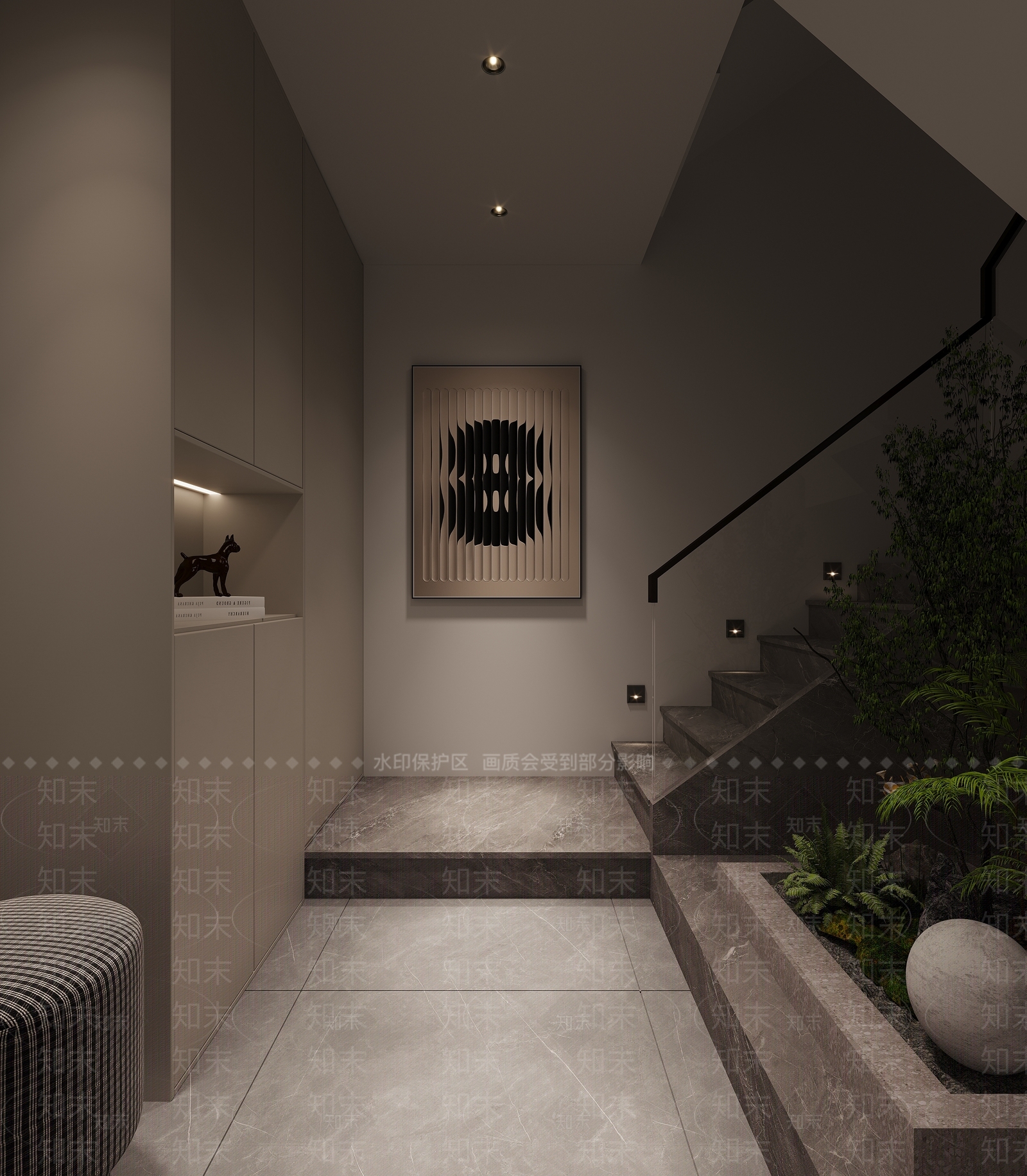 现代楼梯间3D模型下载【ID:1127445623】