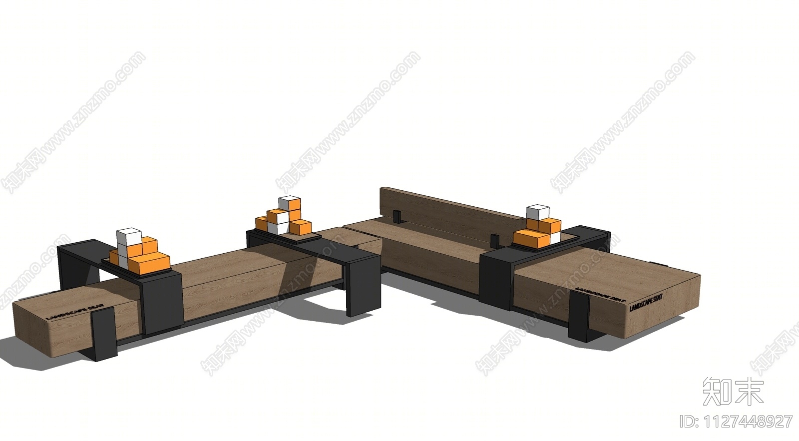 现代木质景观座椅SU模型下载【ID:1127448927】