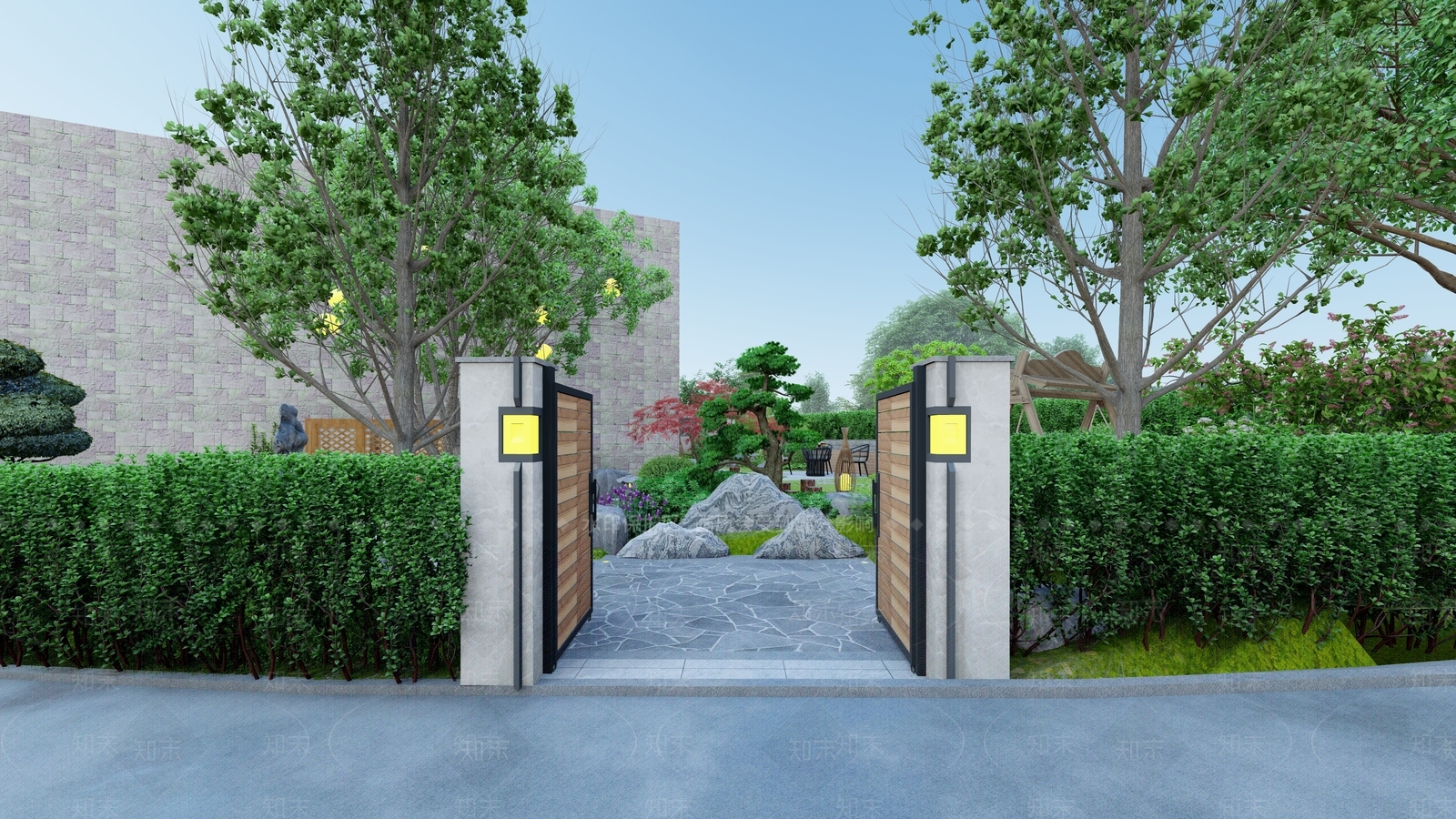 新中式乡村庭院SU模型下载【ID:1127449895】