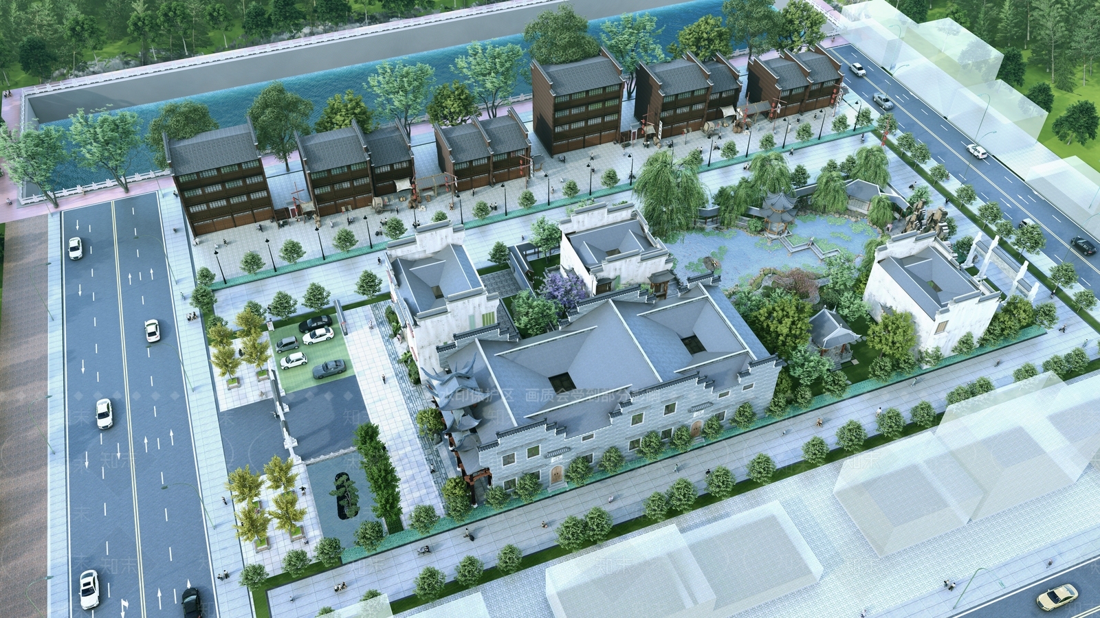 中式公园景观SU模型下载【ID:1127450229】