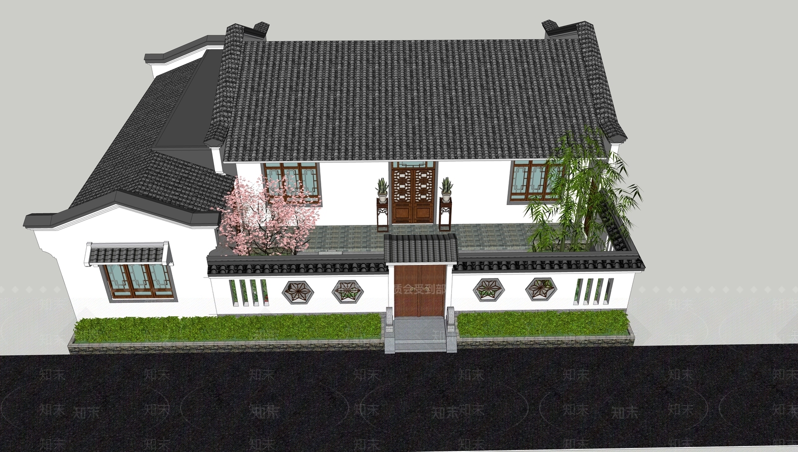 现代乡村民房SU模型下载【ID:1127452328】