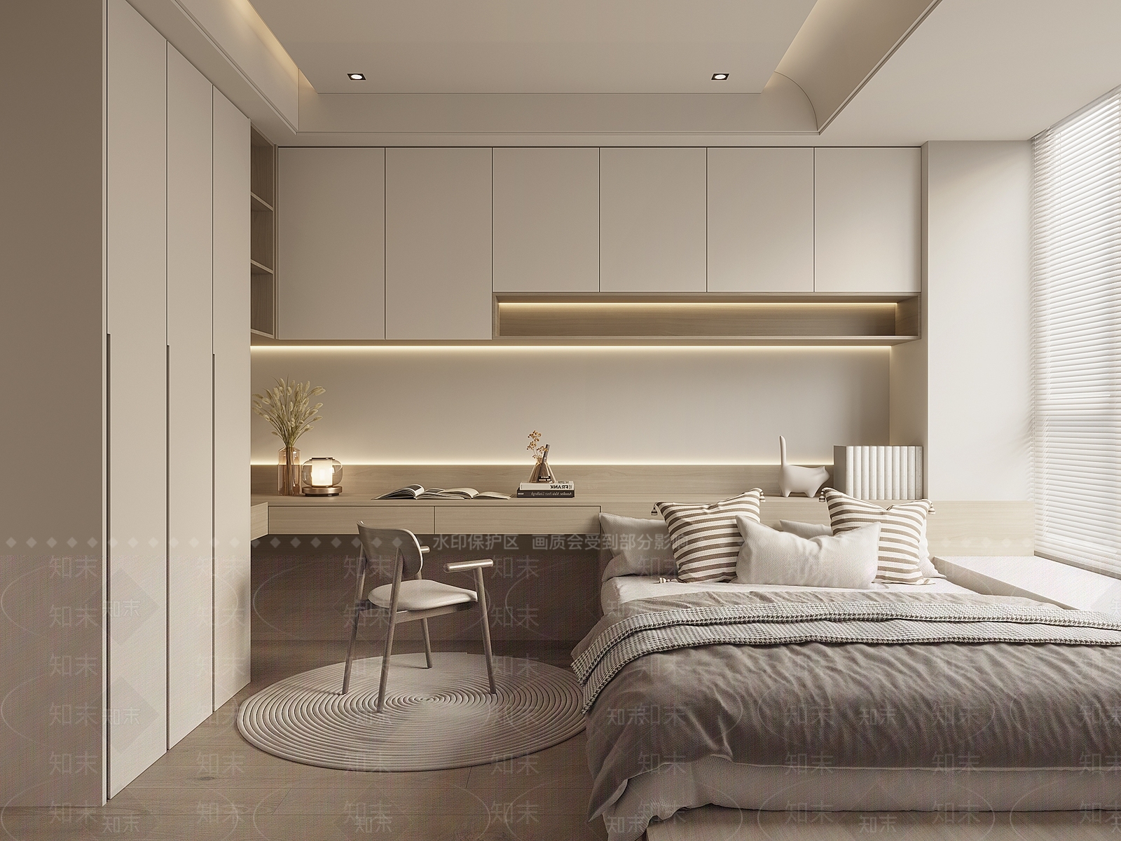 现代榻榻米卧室3D模型下载【ID:1127455160】