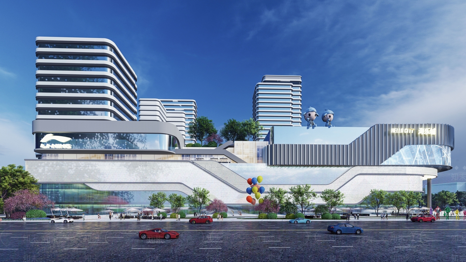 现代商业街SU模型下载【ID:1127453076】