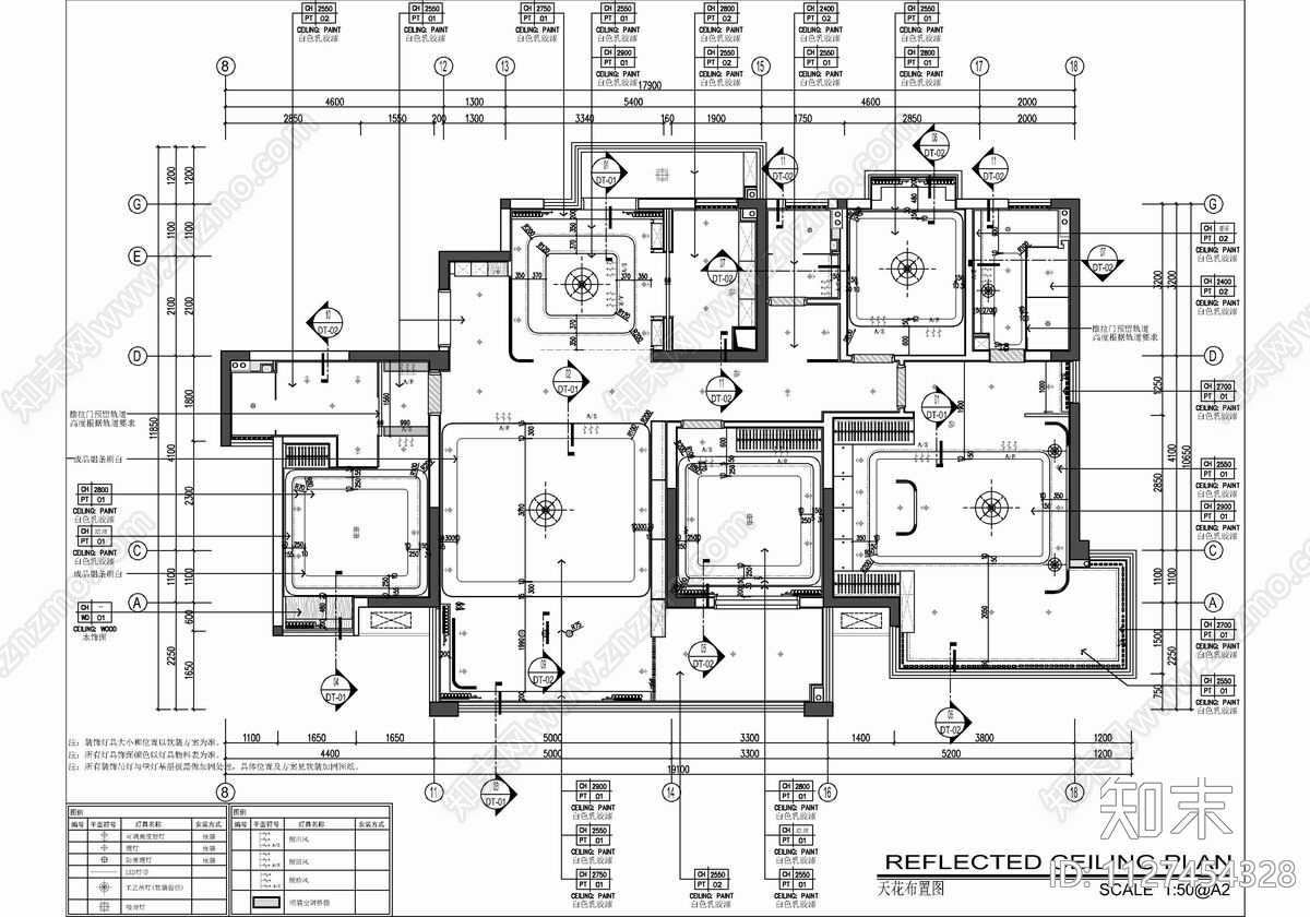 180㎡家装大平层cad施工图下载【ID:1127454328】