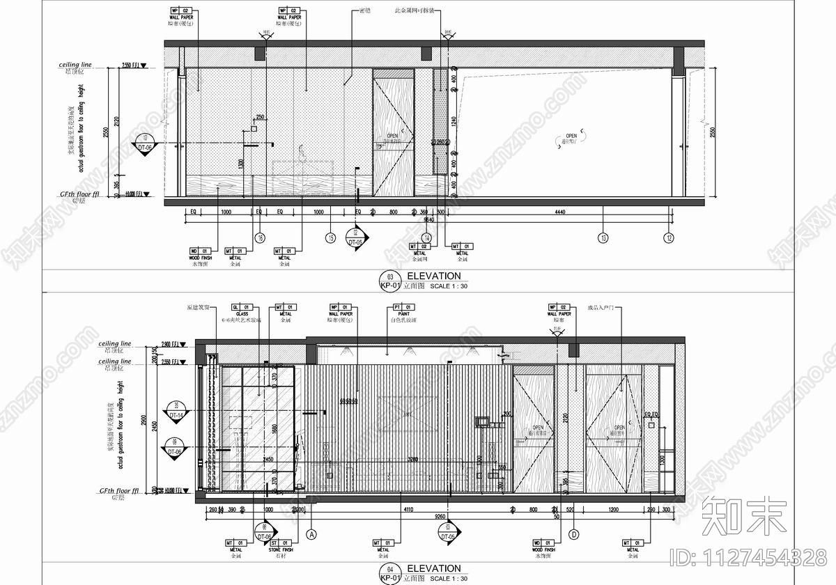 180㎡家装大平层cad施工图下载【ID:1127454328】