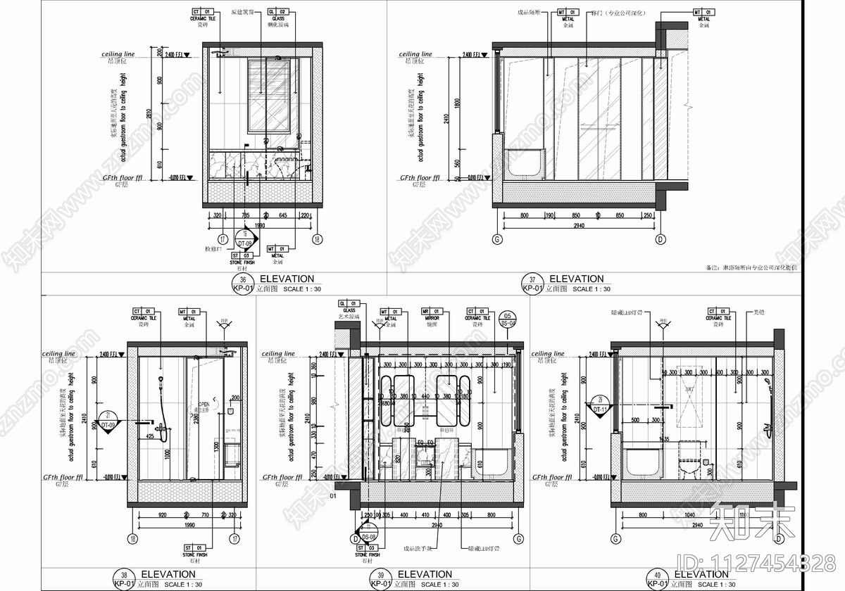 180㎡家装大平层cad施工图下载【ID:1127454328】