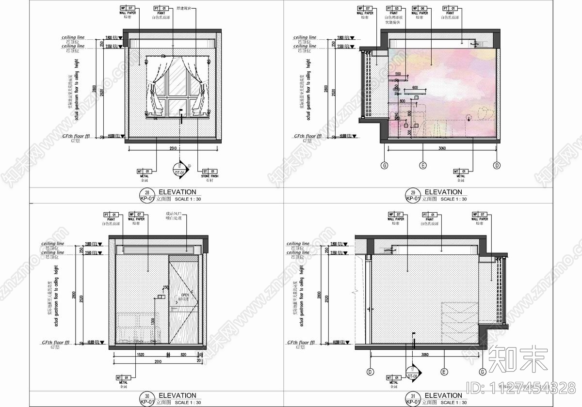 180㎡家装大平层cad施工图下载【ID:1127454328】