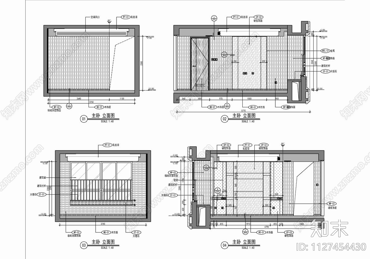 200㎡家装大平层cad施工图下载【ID:1127454430】