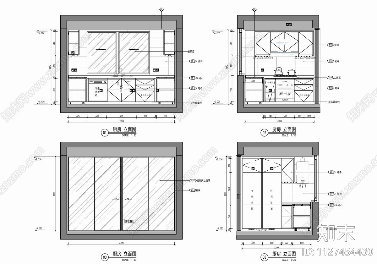 200㎡家装大平层cad施工图下载【ID:1127454430】