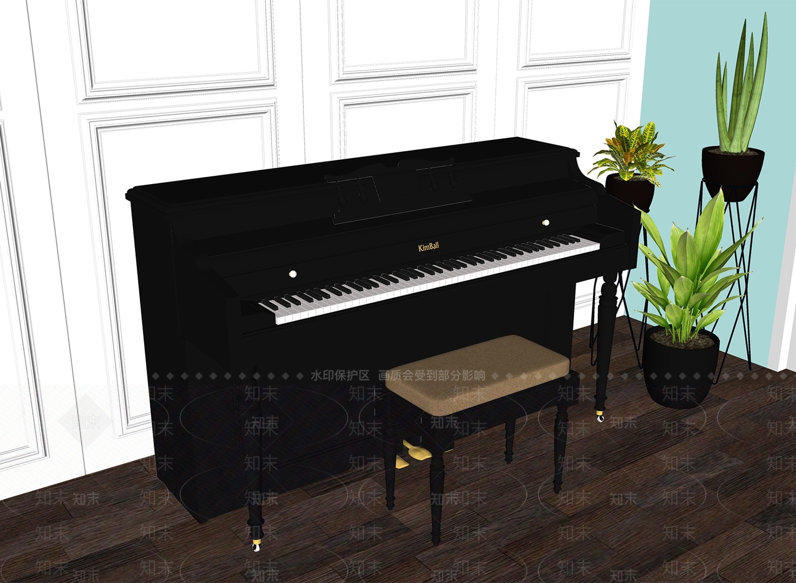 钢琴SU模型下载【ID:1127457807】