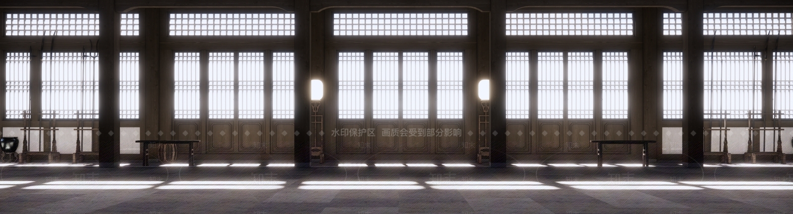 中式武馆大堂SU模型下载【ID:1127463020】