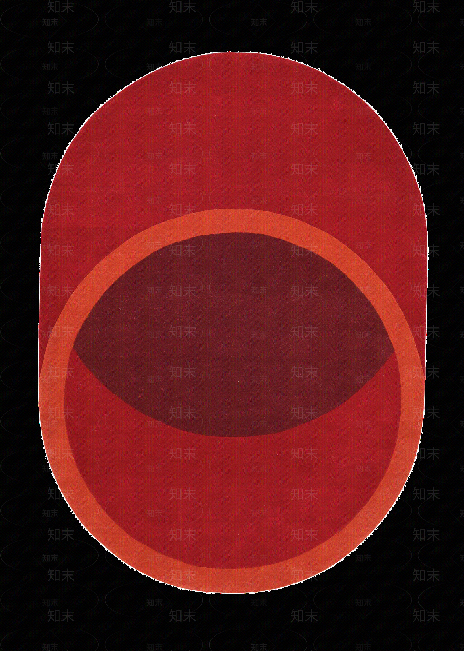 红色现代简约椭圆地毯贴图下载【ID:1127491266】