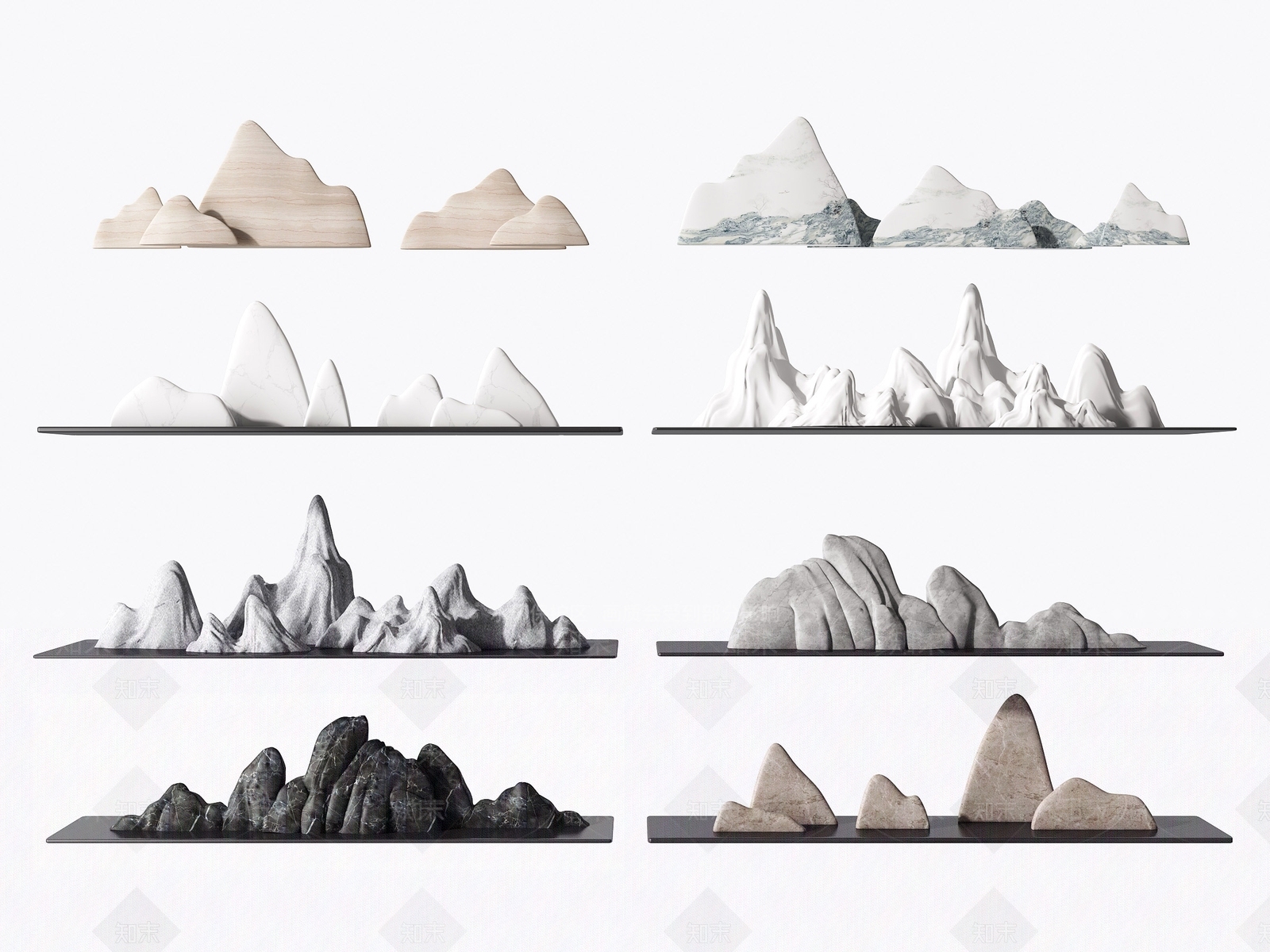 新中式假山3D模型下载【ID:1127494549】