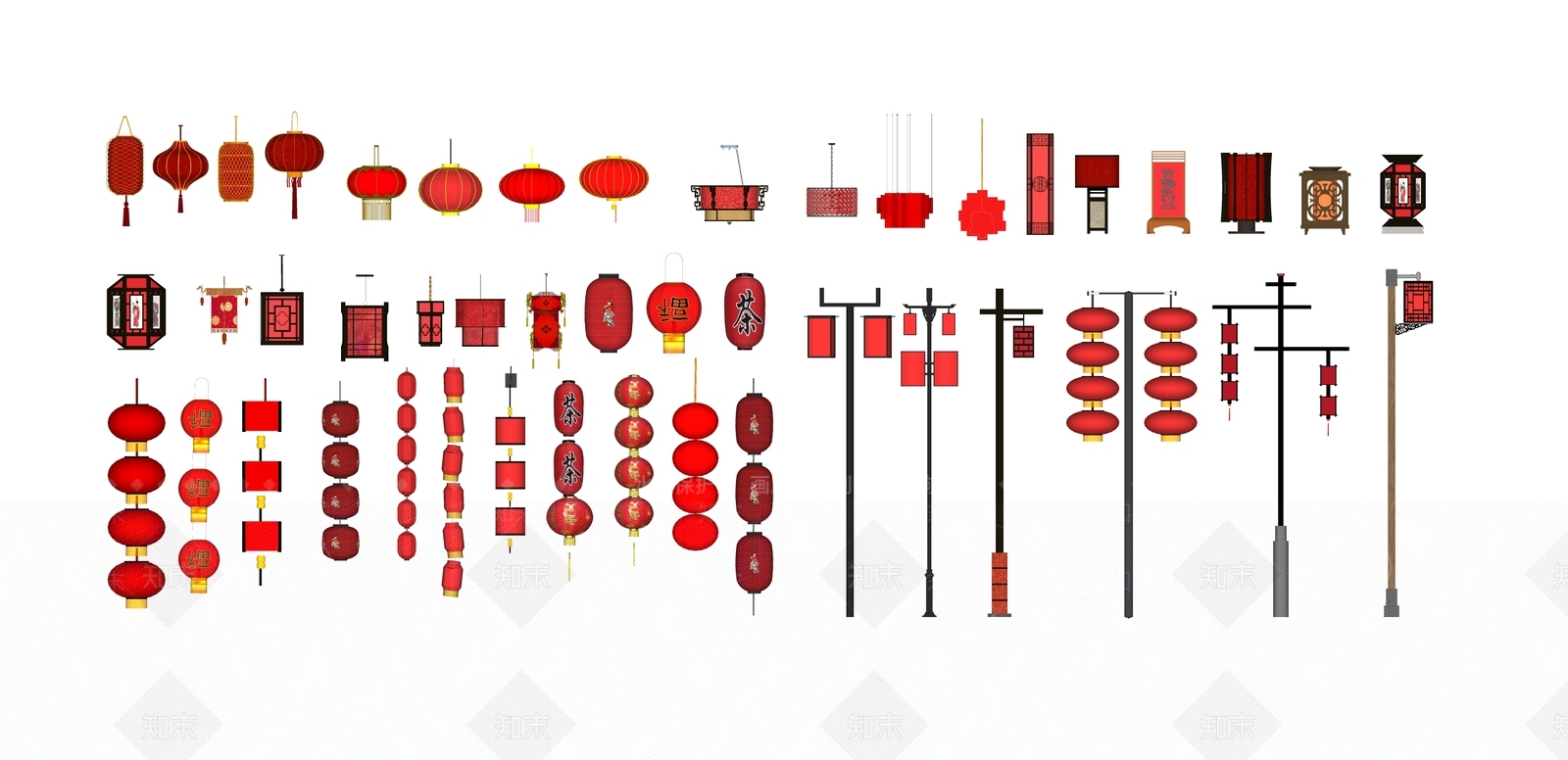 中式红灯笼SU模型下载【ID:1127501496】