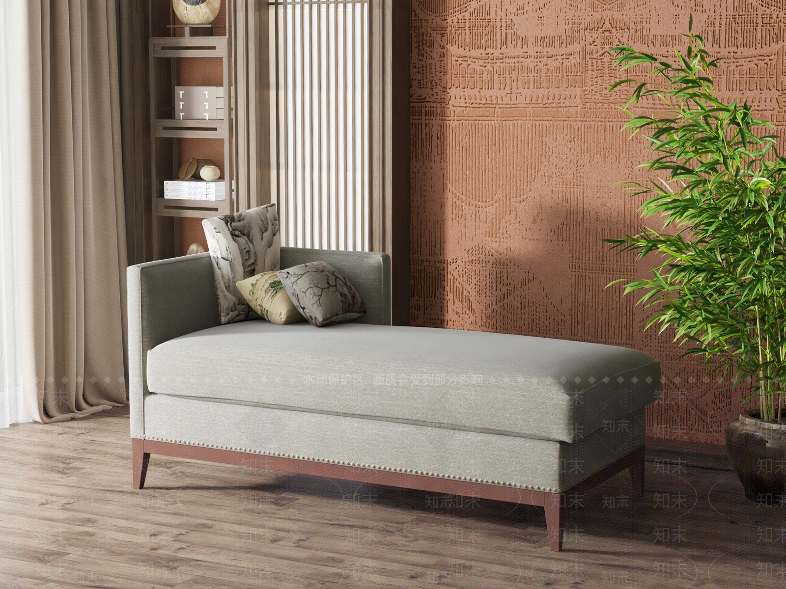 新中式贵妃椅3D模型下载【ID:1127503324】