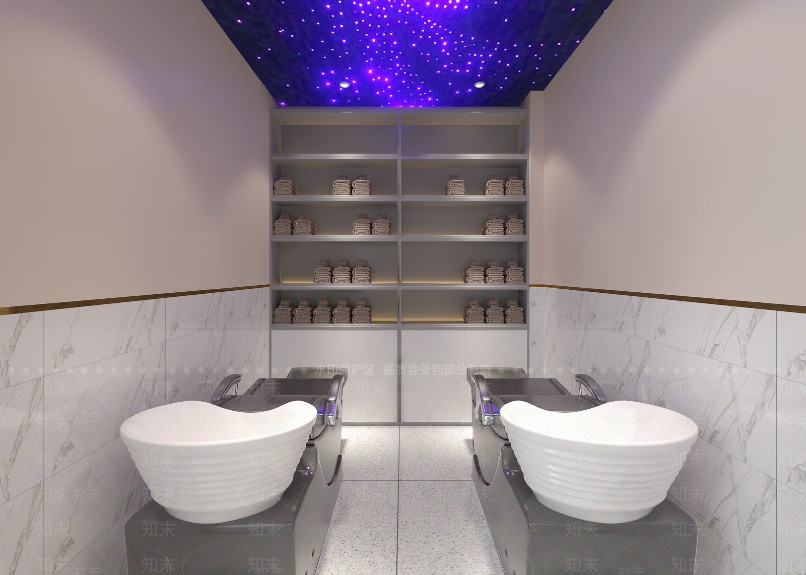 现代美容店洗头区3D模型下载【ID:1127506900】