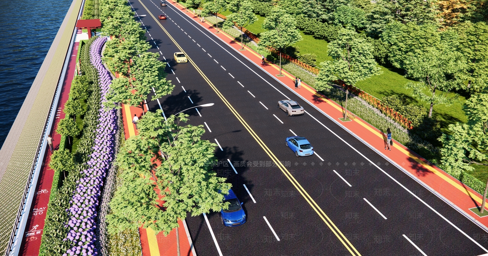 现代城市道路SU模型下载【ID:1127516083】
