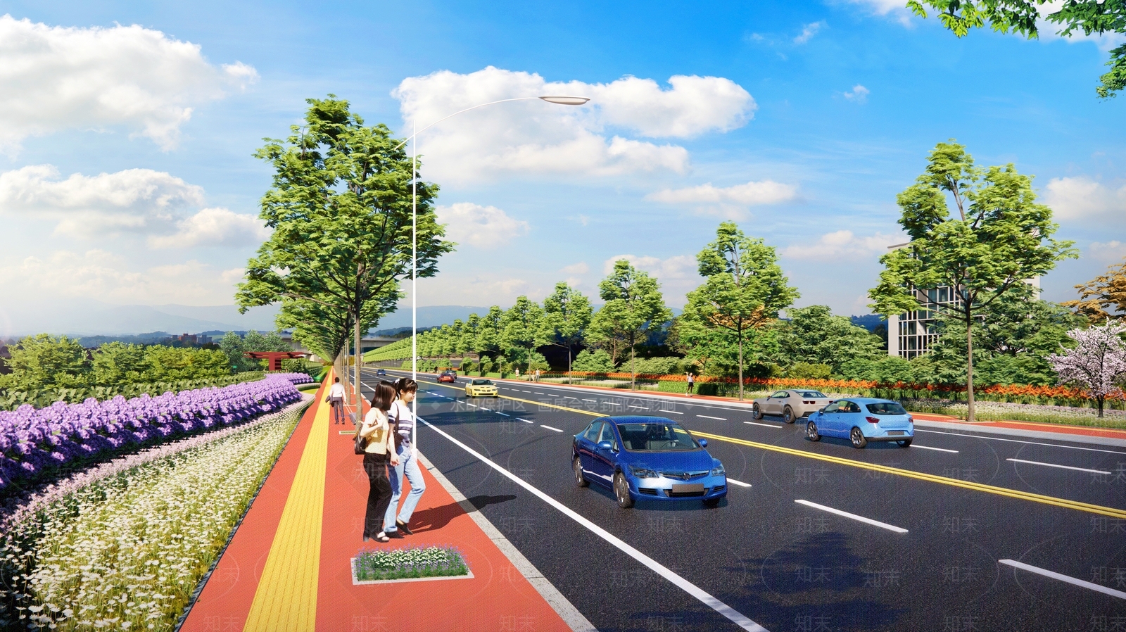 现代城市道路SU模型下载【ID:1127516083】