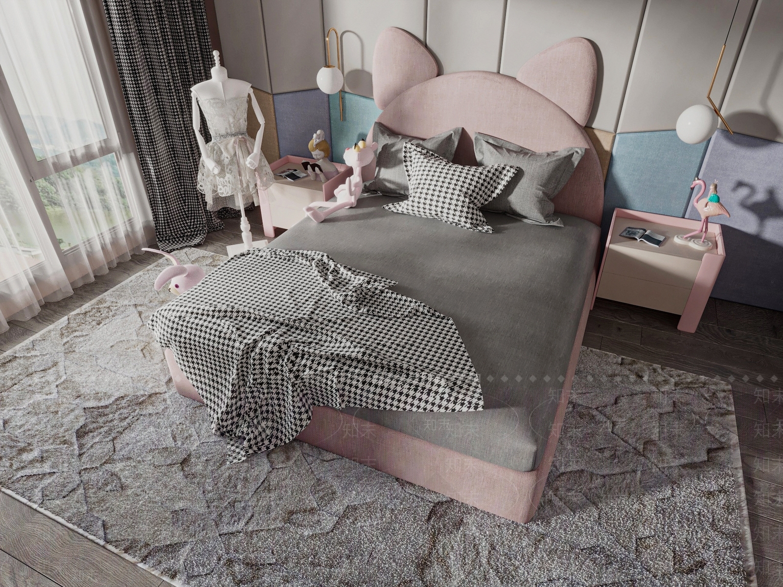 现代儿童床3D模型下载【ID:1127519008】