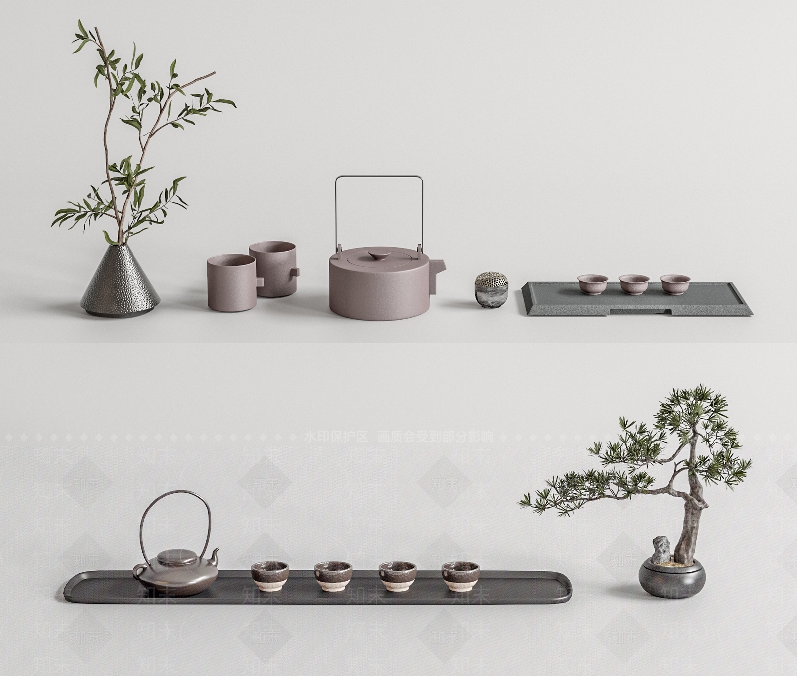 新中式茶具3D模型下载【ID:1127521452】