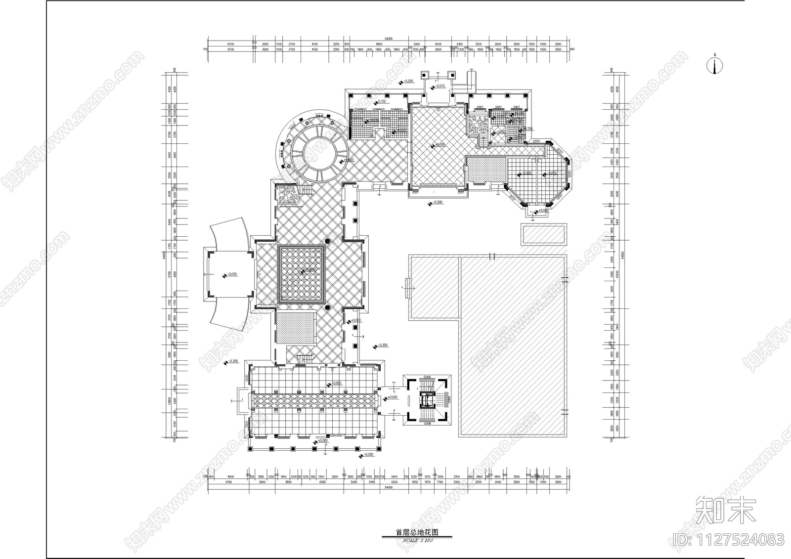 南通售楼处cad施工图下载【ID:1127524083】