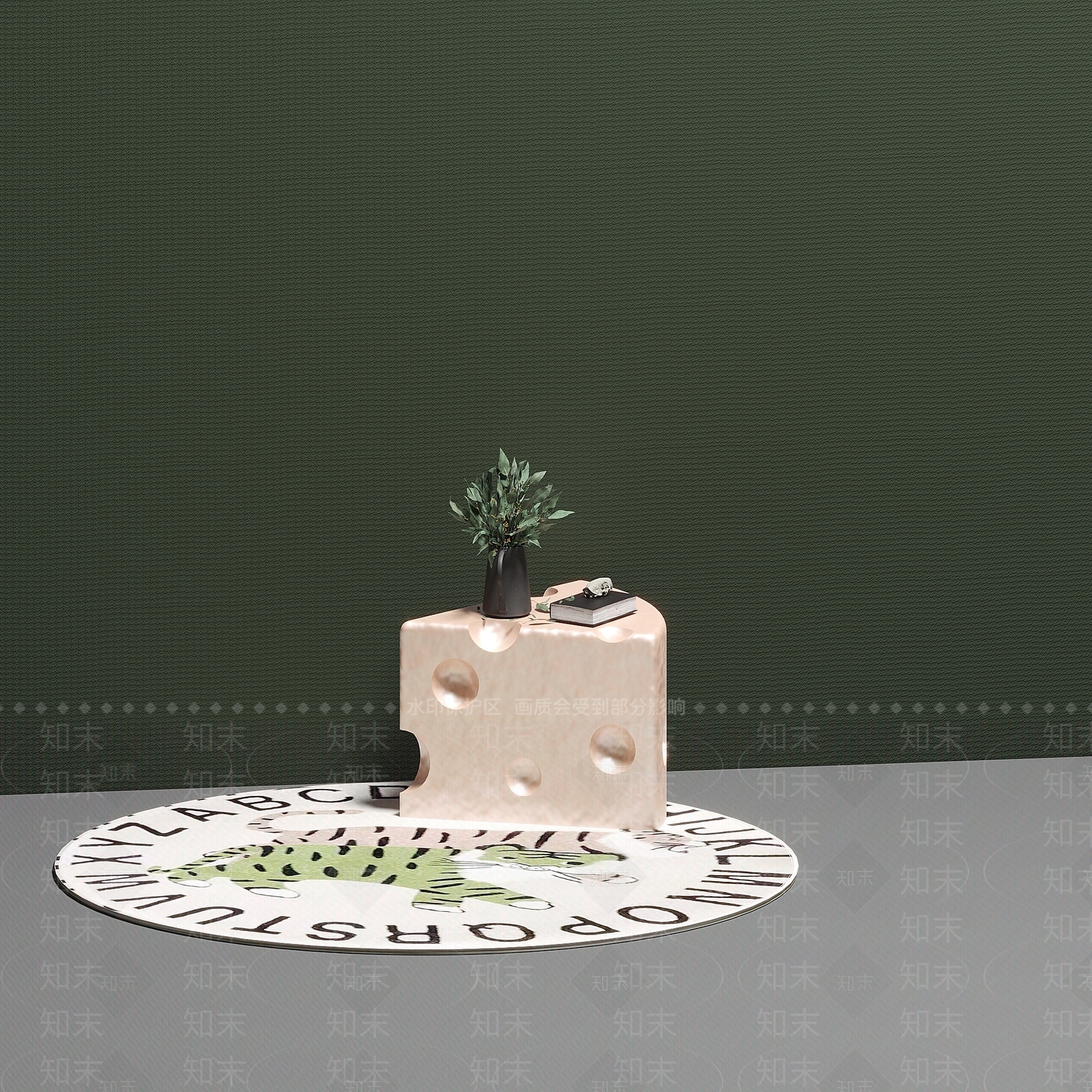 现代奶酪边几3D模型下载【ID:1127526527】