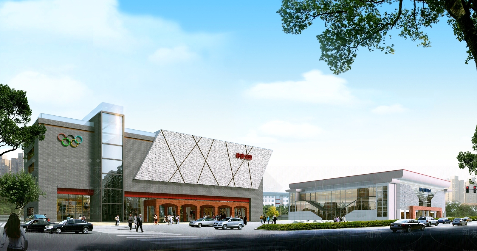 现代体育建筑SU模型下载【ID:1127529094】