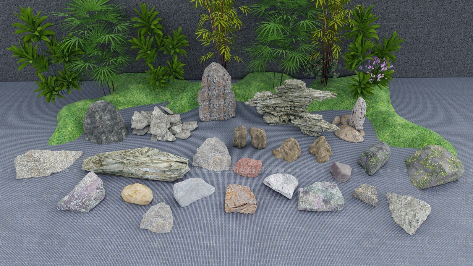 新中式景观石头SU模型下载【ID:1127530662】