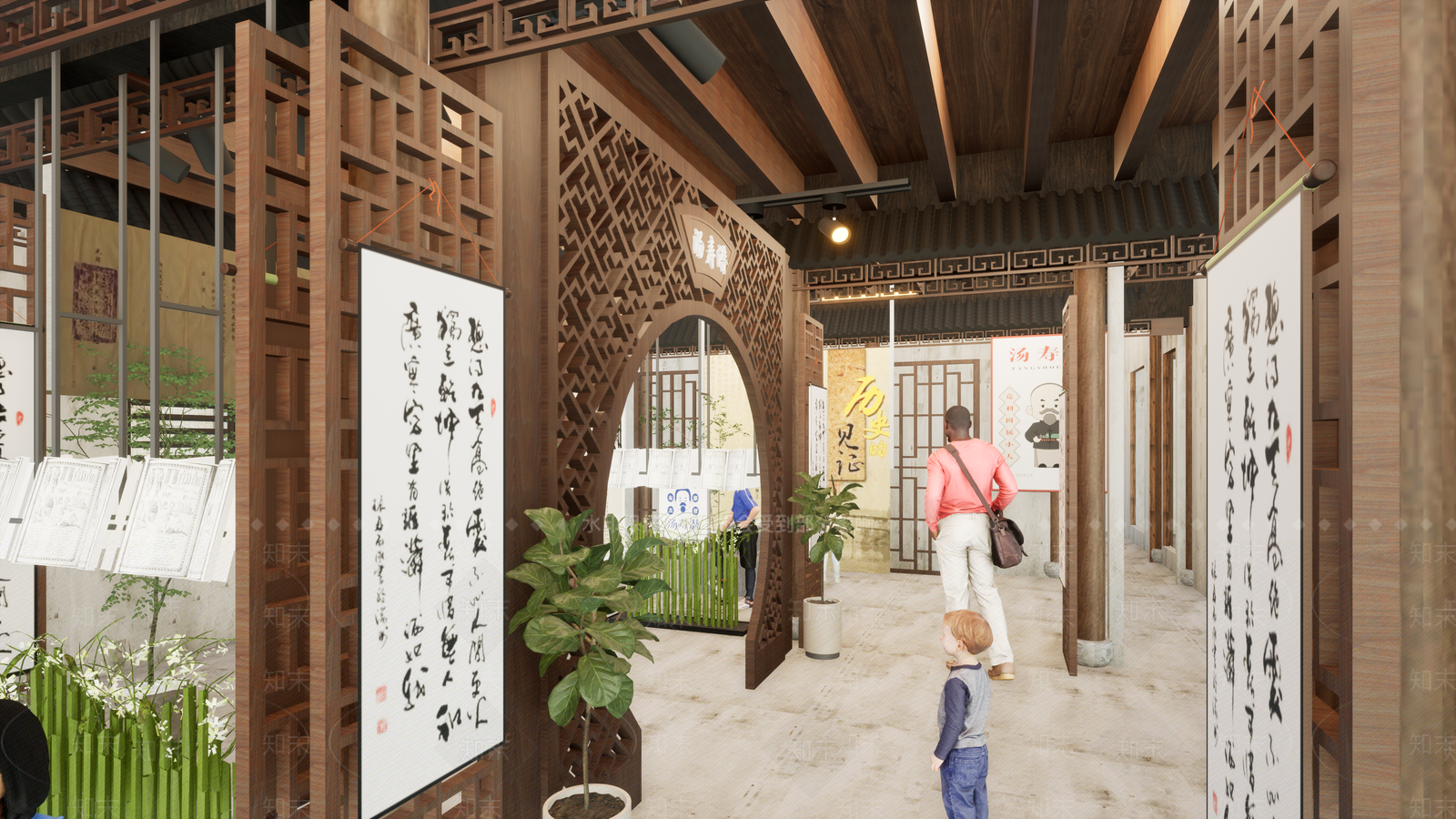中式博物馆内部SU模型下载【ID:1127532800】