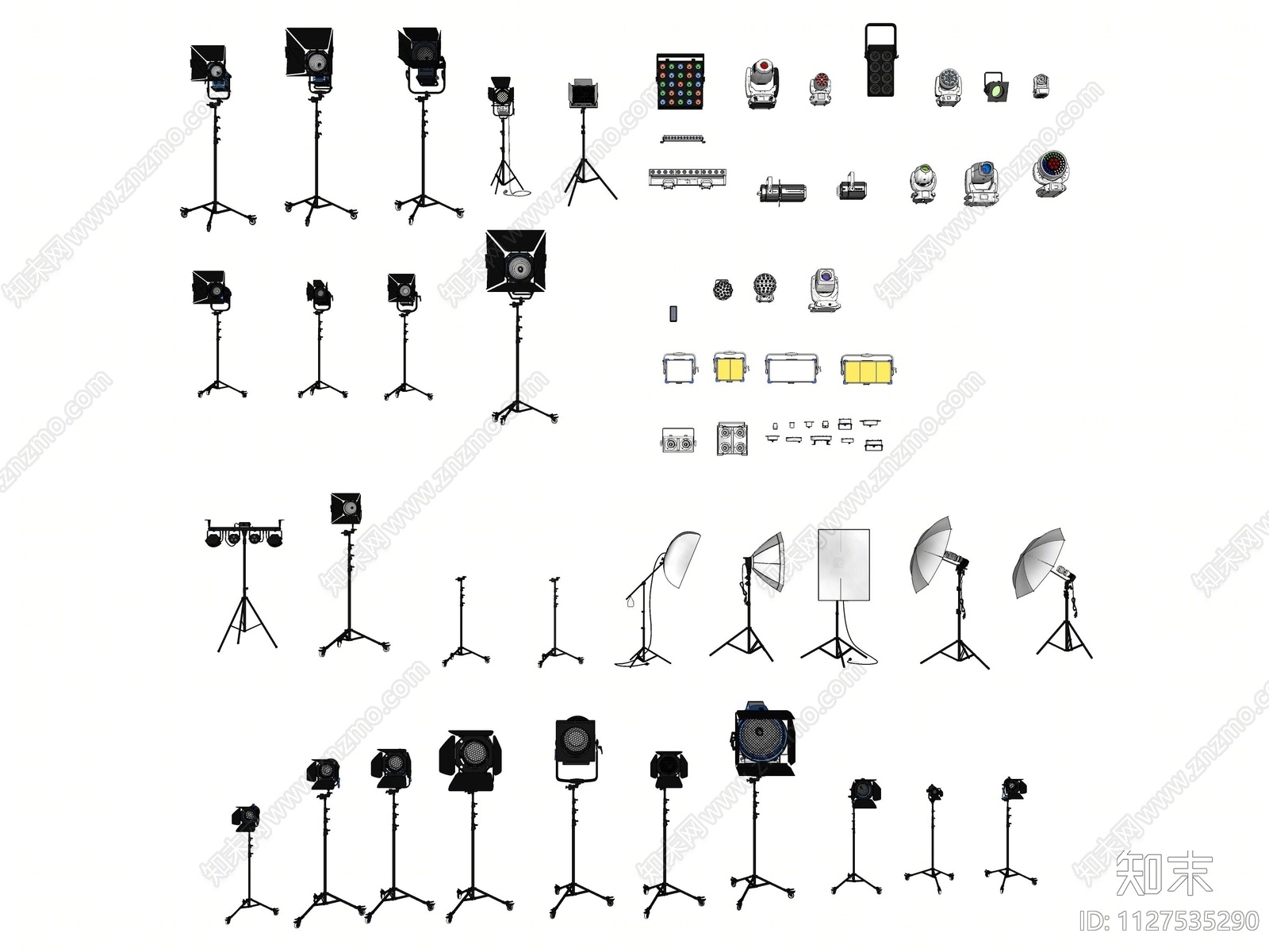 现代舞台影院灯光SU模型下载【ID:1127535290】