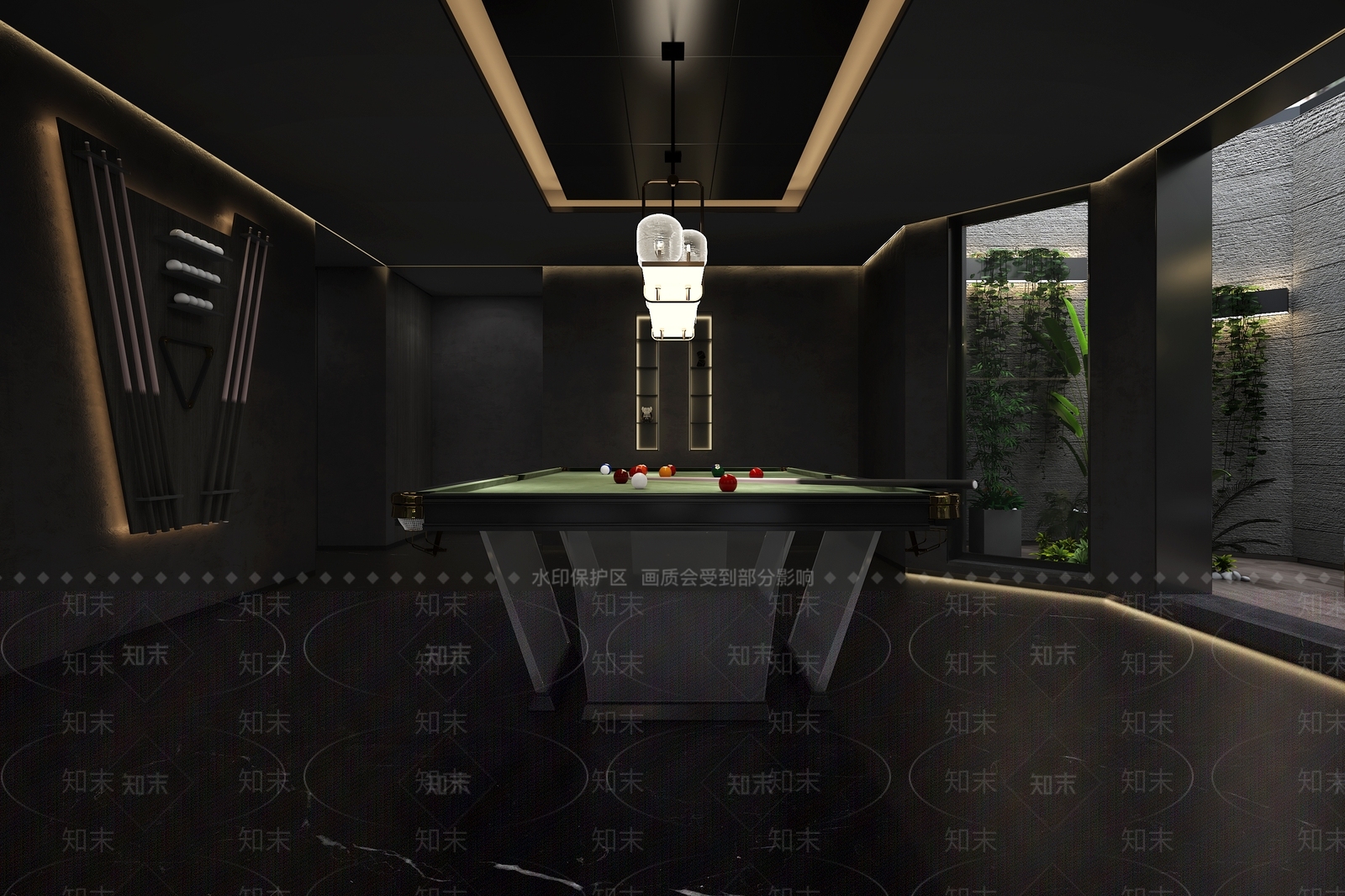 现代台球室3D模型下载【ID:1127535350】
