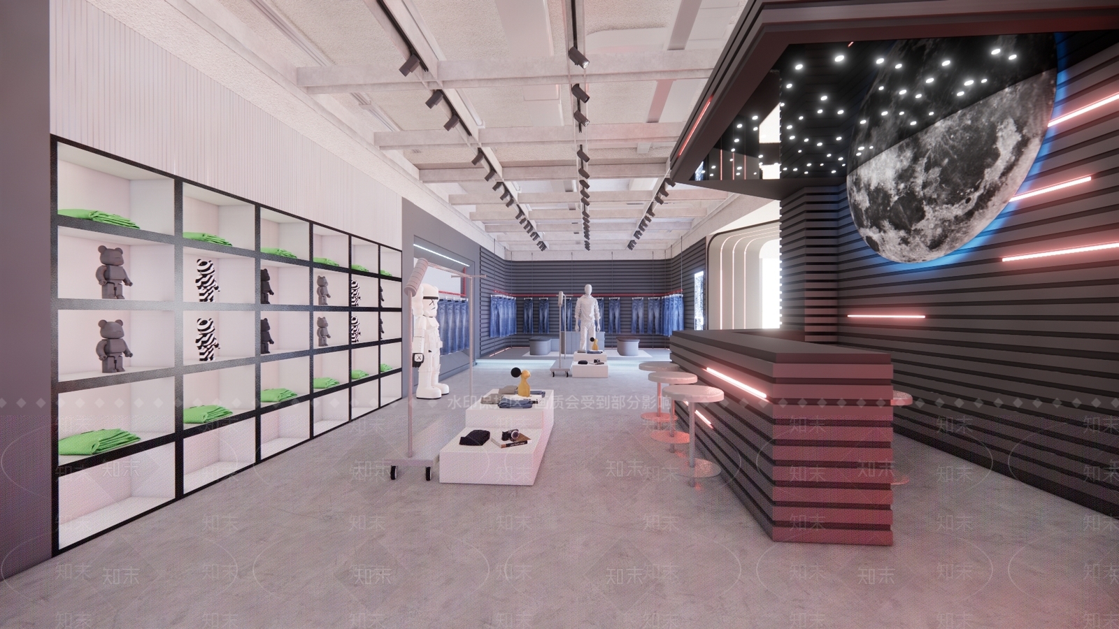 现代服装箱包店SU模型下载【ID:1127552170】