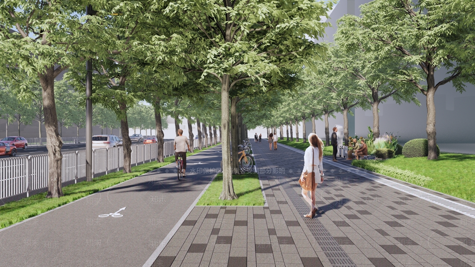 现代市政道路SU模型下载【ID:1127554242】