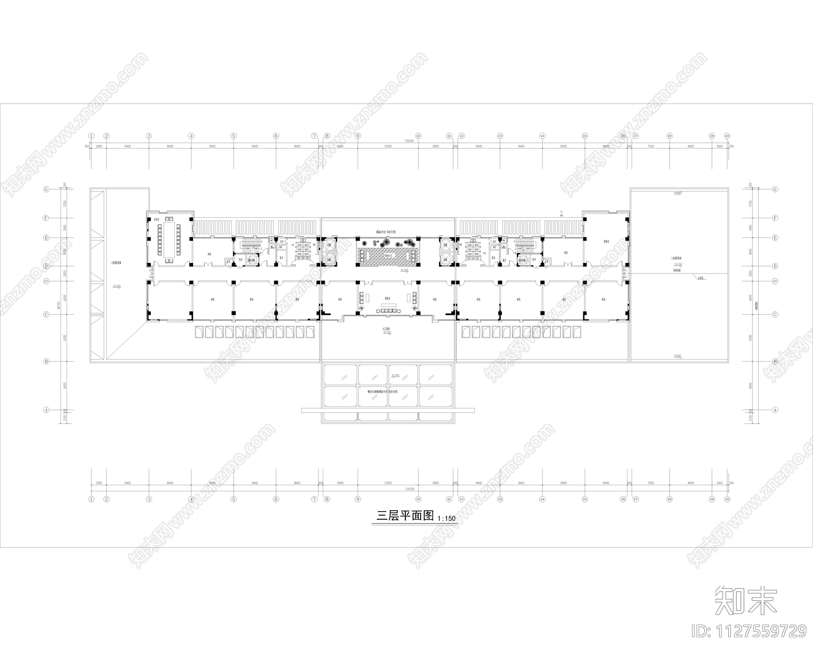 现代科技大厦建筑共15层平面设计方案cad施工图下载【ID:1127559729】