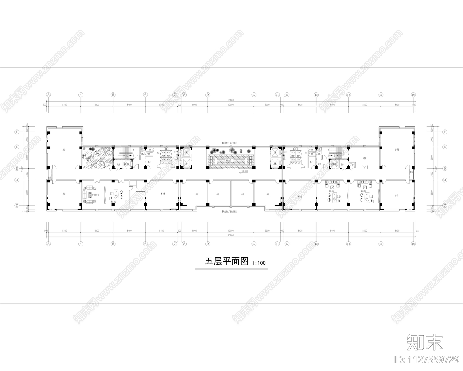 现代科技大厦建筑共15层平面设计方案cad施工图下载【ID:1127559729】