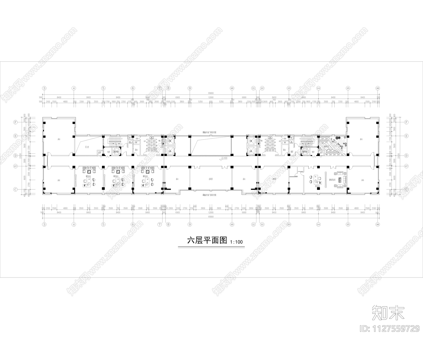 现代科技大厦建筑共15层平面设计方案cad施工图下载【ID:1127559729】