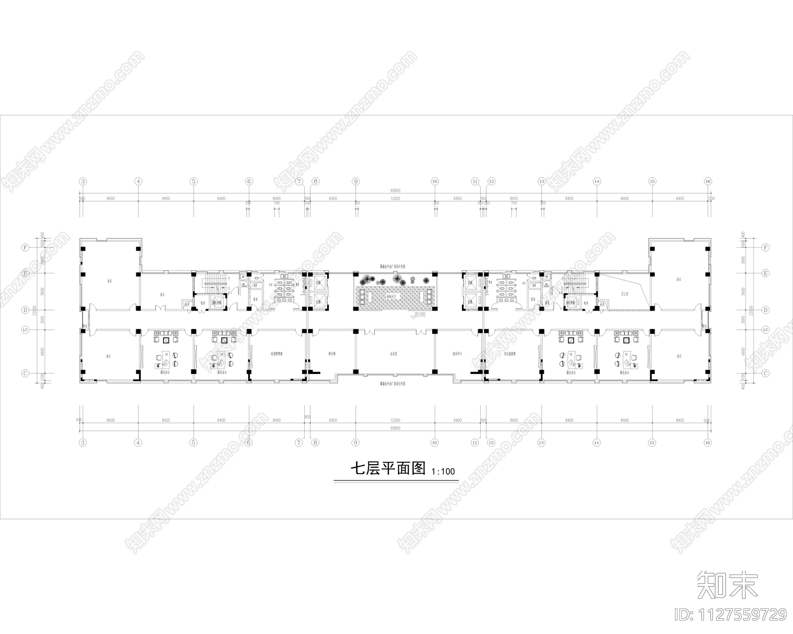 现代科技大厦建筑共15层平面设计方案cad施工图下载【ID:1127559729】