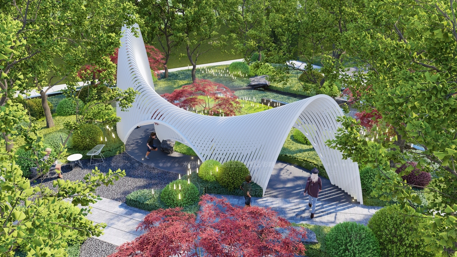 现代风格廊架SU模型下载【ID:1127561691】