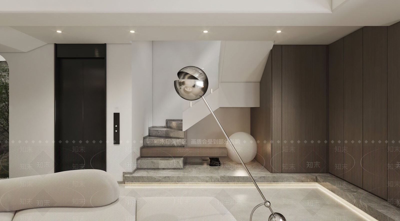 现代楼梯间3D模型下载【ID:1127563909】