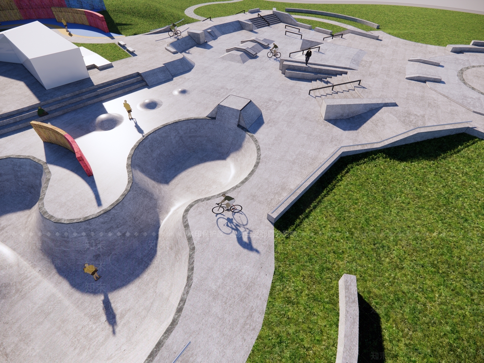 现代滑板公园SU模型下载【ID:1127566067】